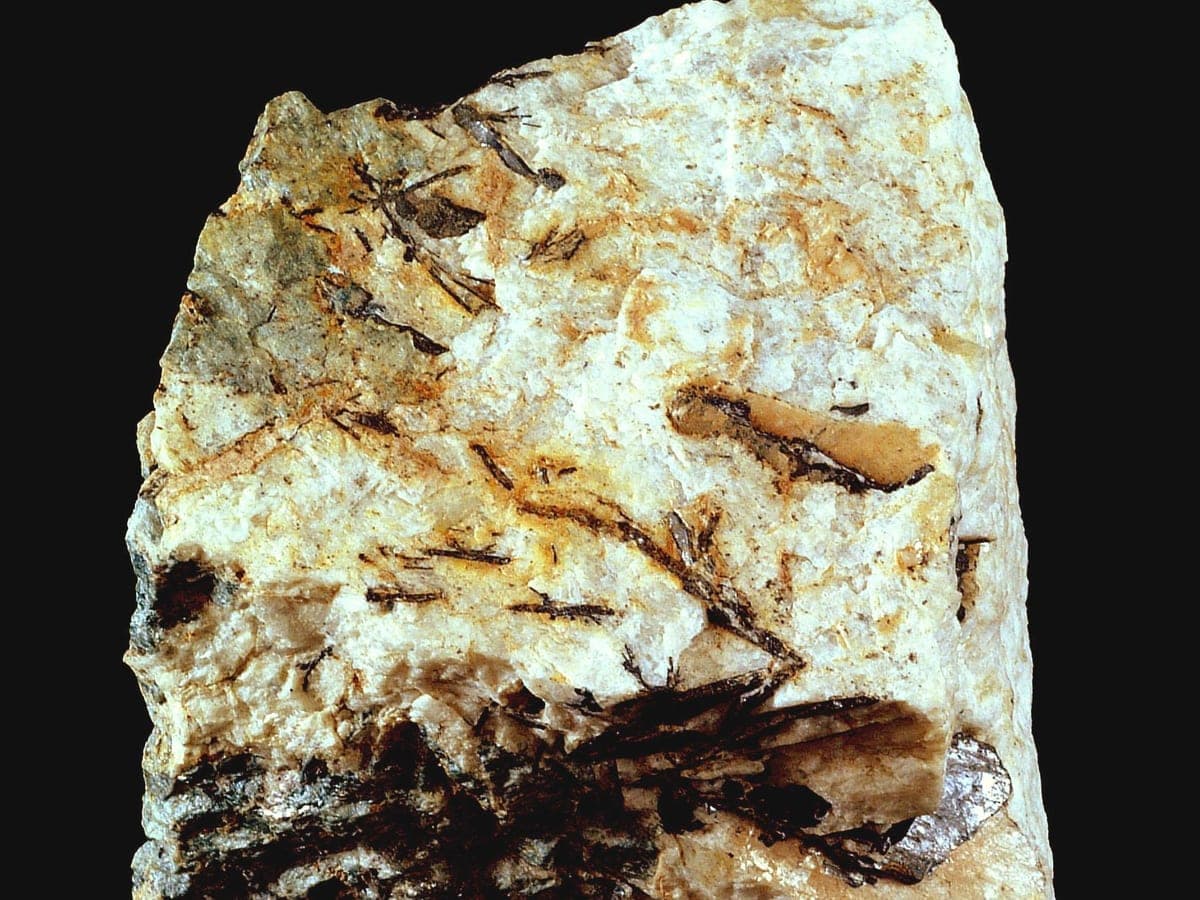 Tantalite in pegmatite rock